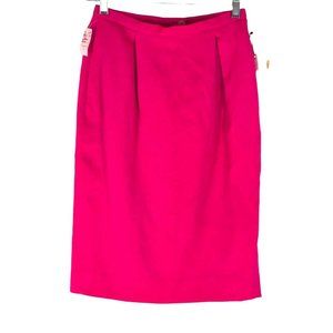 Vintage Dana Buchman Pink Wool Pencil Skirt NOS Womens Size 4 Fuchsia Knee Lengt